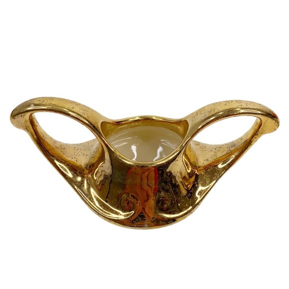 Vintage Pearl China Sugar Creamer 22 Kt Gold Floral Hollywood Regency MCM 40s - Picture 11 of 16